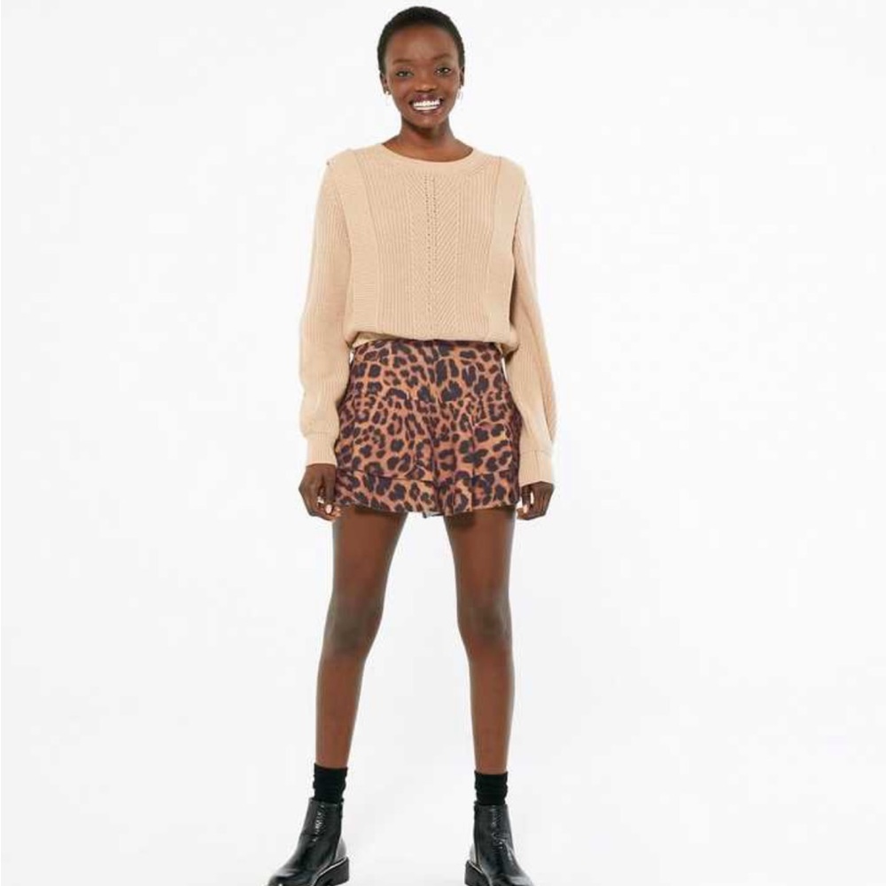 Animal print mini skirt